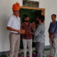 DSP Jaidev Sihag at Bhandavpur Jain Tirth with Acharya shri Jayratna Suri